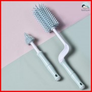 Cọ rửa bình sữa Silicon cao cấp 2 chi tiết [Tay cầm xoay 360 độ]